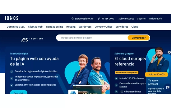 Página web de Ionos