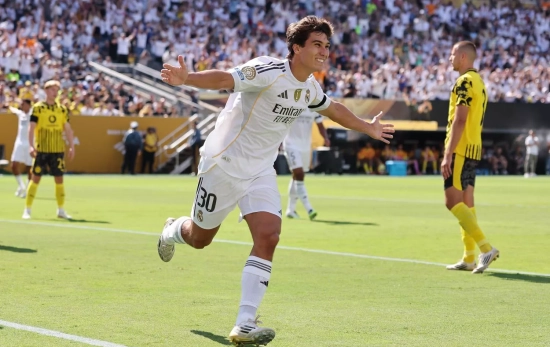 El joven canterano Gonazalo García después de marcar un gol contra el Borussia Dortmund El joven canterano Gonazalo García después de marcar un gol contra el Borussia Dortmund