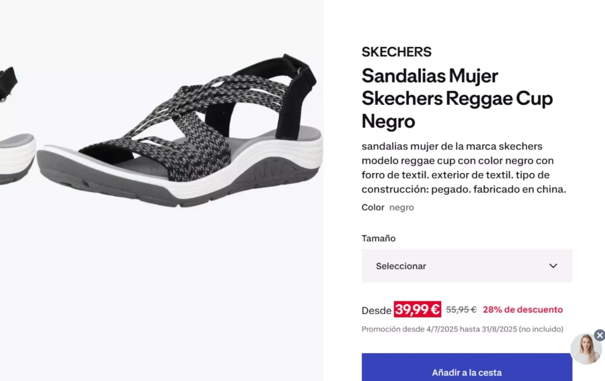 El precio actual de las sandalias CAPTURA El precio actual de las sandalias CAPTURA