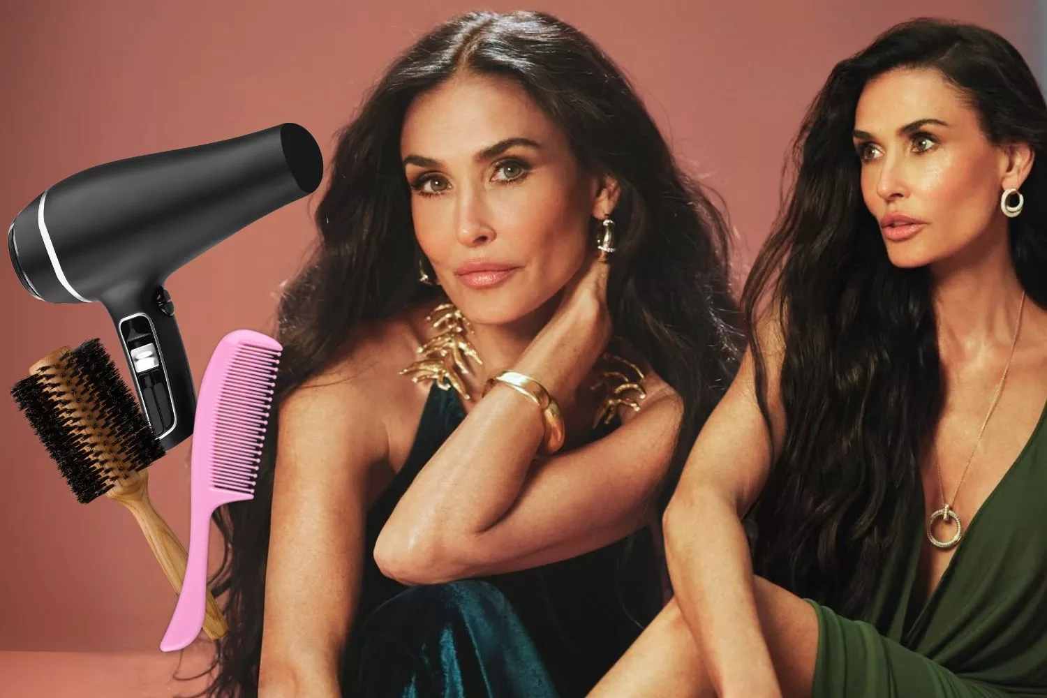 El truco de Demi Moore para tener un pelo brillante / Montaje CONSUMIDOR GLOBAL