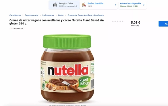 Nutella Plant Based CARREFOUR