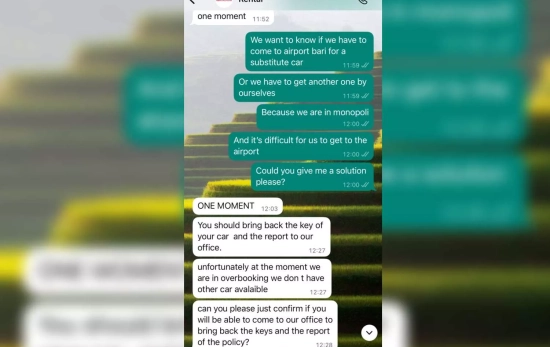 Conversación por WhatsApp de la clienta con Rentalplus CEDIDA Conversación por WhatsApp de la clienta con Rentalplus CEDIDA