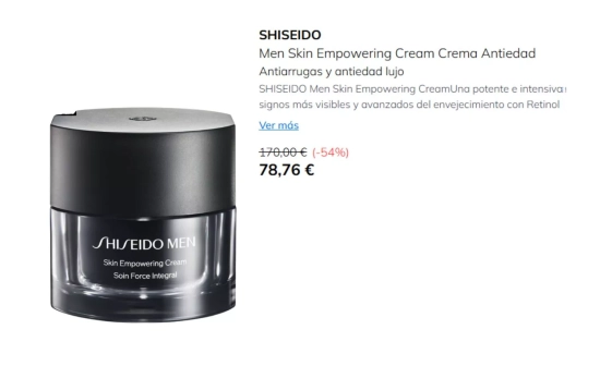 Shiseido Men Skin Empowering Cream Crema Antiedad Antiarrugas y antiedad lujo/ PRIMOR Shiseido Men Skin Empowering Cream Crema Antiedad Antiarrugas y antiedad lujo/ PRIMOR