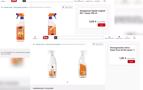 Comparación de ambas marcas de quitagrasas CG (1) Comparación de ambas marcas de quitagrasas CG (1)
