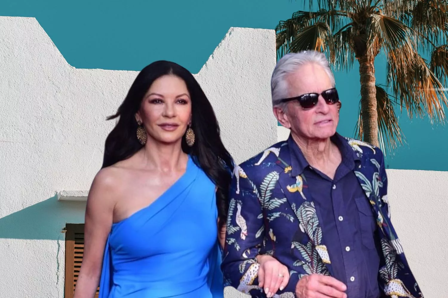 Michael Douglas y su mujer, Catherine Zeta-Jones, en Mallorca / Montaje CONSUMIDOR GLOBAL