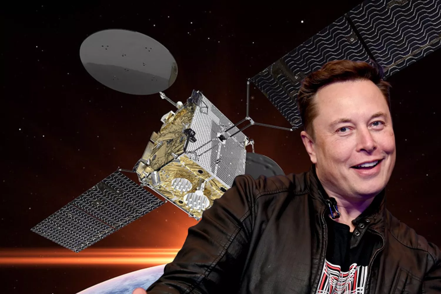 Elon Musk y un satélite / Montaje CONSUMIDOR GLOBAL