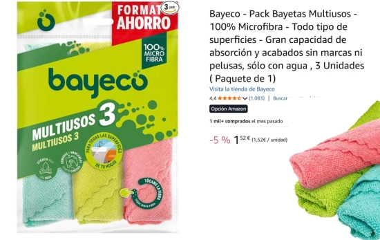 Bayetas de microfibra, el único tipo que se permite en los baños del Palacio de la Zarzuela/ AMAZON Bayetas de microfibra, el único tipo que se permite en los baños del Palacio de la Zarzuela/ AMAZON