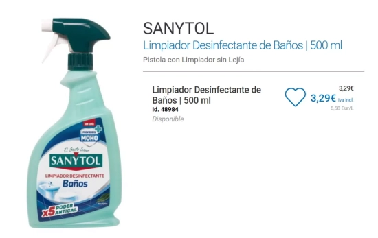 Sanytol desinfectante baños/ PERFUMERIASVENIDA.COM Sanytol desinfectante baños/ PERFUMERIASVENIDA.COM