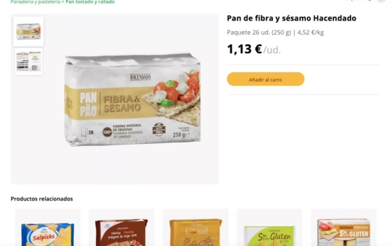 Pan de fibra y sésamo de Mercadona / MERCADONA