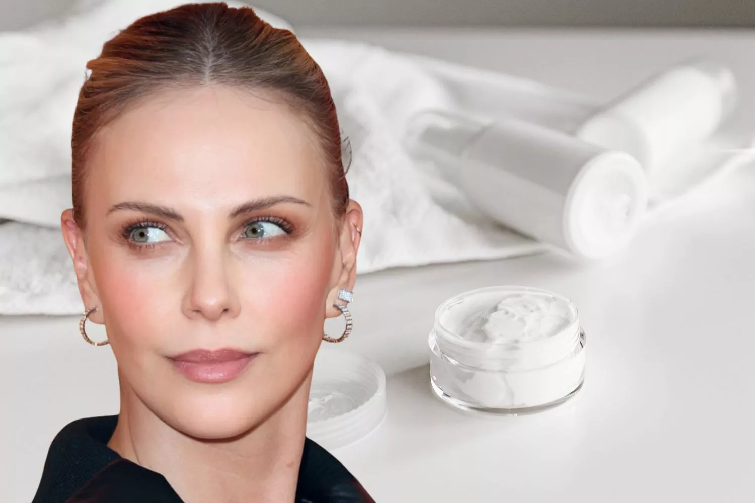 Charlize Theron luce una piel radiante/ Montaje CONSUMIDOR GLOBAL