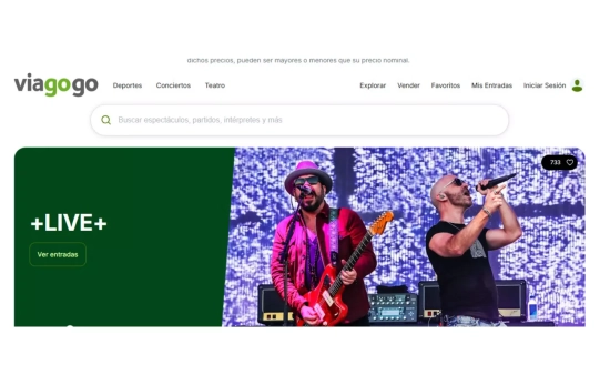 Aspecto de la web de Viagogo / CG Aspecto de la web de Viagogo / CG