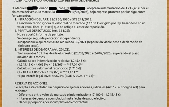 La aceptación bajo protesta / CEDIDA