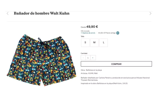 Bañador de hombre inspirado en la obra 'Bañistas en la playa' de Walt Kuhn Tienda Thyssen Bañador de hombre inspirado en la obra 'Bañistas en la playa' de Walt Kuhn Tienda Thyssen