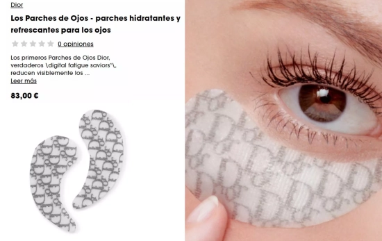 5 parches de Dior por 83 euros/ SEPHORA 5 parches de Dior por 83 euros/ SEPHORA
