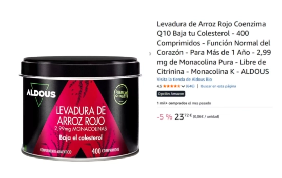 Levadura de Arroz Rojo Coenzima Q10 / AMAZON Levadura de Arroz Rojo Coenzima Q10 / AMAZON