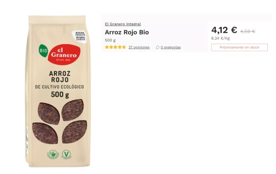 Arroz rojo integral para cocinar/ NATURITAS.ES Arroz rojo integral para cocinar/ NATURITAS.ES
