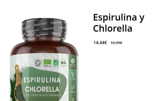 Espirulina y Chlorella / Wightworld.es Espirulina y Chlorella / Wightworld.es
