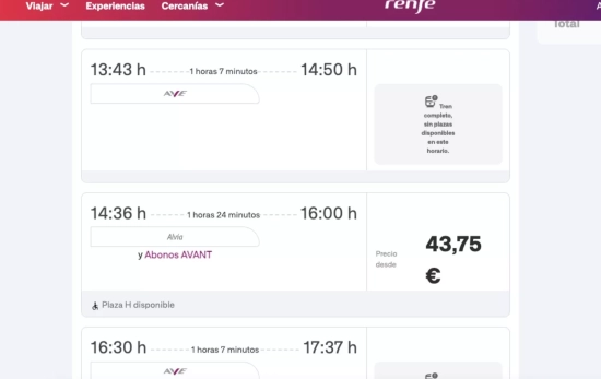 Plazas disponibles para viajar en tren de Zamora a Madrid este miércoles, 20 de agosto de 2025 / RENFE Plazas disponibles para viajar en tren de Zamora a Madrid este miércoles, 20 de agosto de 2025 / RENFE