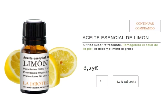Aceite esencial de limón/ LAJABOTECA Aceite esencial de limón/ LAJABOTECA