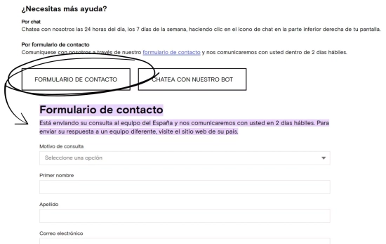 Formulario para ponerse en contacto en Primark/PRIMARK Formulario para ponerse en contacto en Primark/PRIMARK