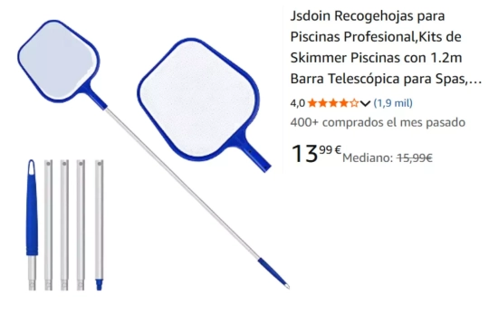 Recogehojas para Piscinas Profesional/ AMAZON Recogehojas para Piscinas Profesional/ AMAZON