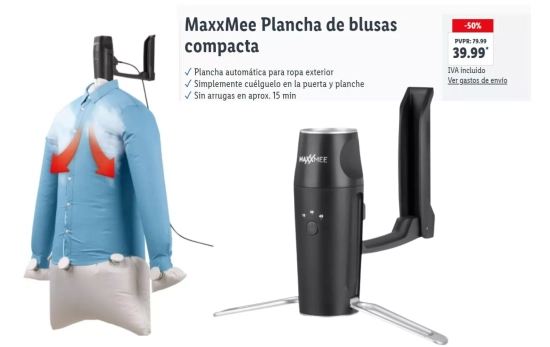 MaxxMee Plancha de blusas compacta/LIDL MaxxMee Plancha de blusas compacta/LIDL