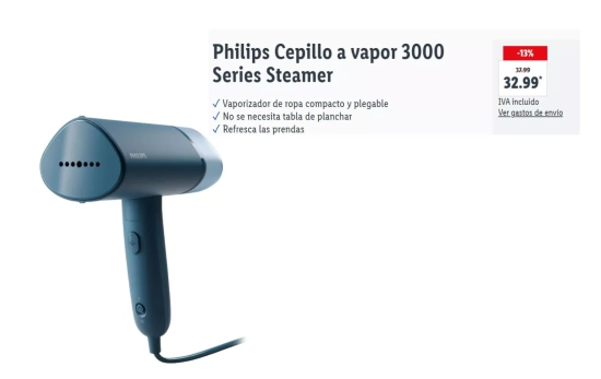 Philips Cepillo a vapor 3000 Series Steamer/ LIDL Philips Cepillo a vapor 3000 Series Steamer/ LIDL
