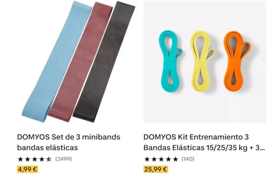 Bandas elásticas/ DECATHLON Bandas elásticas/ DECATHLON