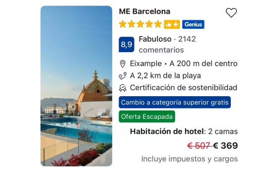 El hotel Me Barcelona rebaja sus habitaciones más de un 25% en verano / CG El hotel Me Barcelona rebaja sus habitaciones más de un 25% en verano / CG