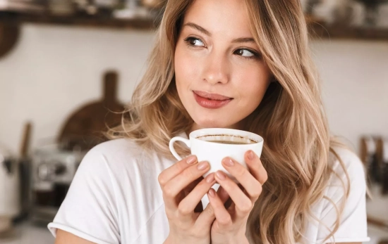 Una chica bebiendo café antes de entrenar / CANVA Una chica bebiendo café antes de entrenar / CANVA