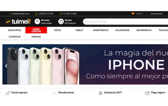 Aspecto de la web de Tuimeilibre / CG Aspecto de la web de Tuimeilibre / CG