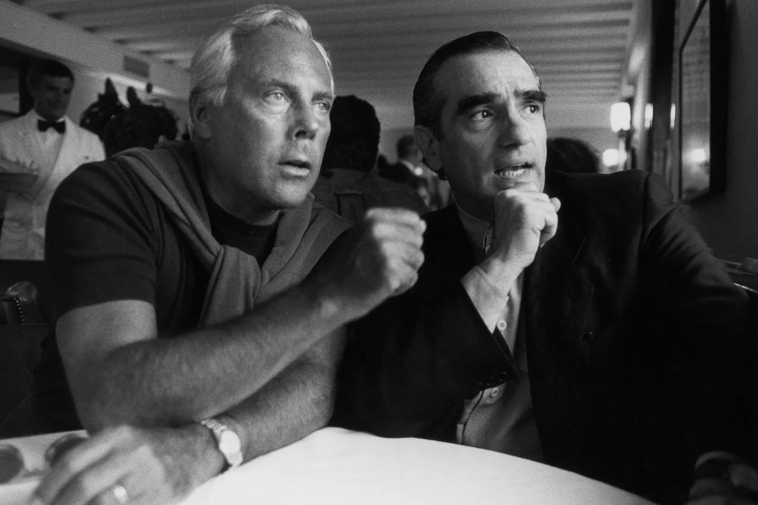 Giorgio Armani y Martin Scorsese en 1990