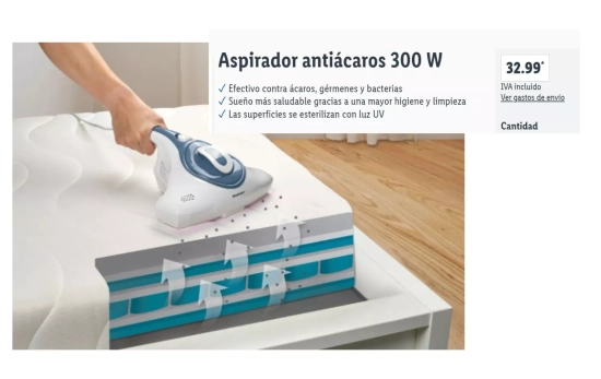 Aspirador antiácaros 300 W/ LIDL
