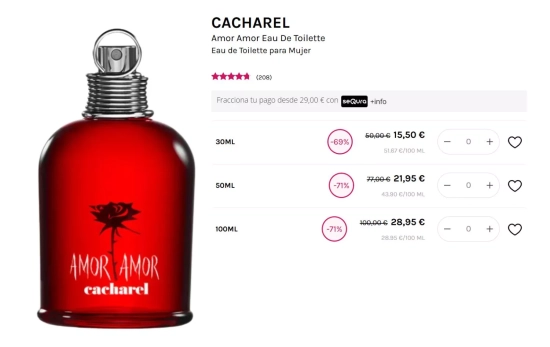 Amor Amor de Cacharel/ 6.99 €/ LIDL Amor Amor de Cacharel/ 6.99 €/ LIDL