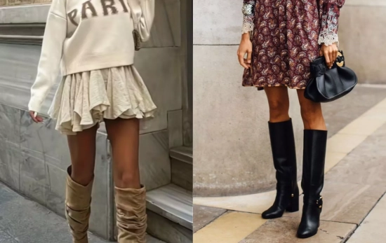 La técnica para usar tus vestidos de verano en otoño es usar bota alta/ Montaje CG La técnica para usar tus vestidos de verano en otoño es usar bota alta/ Montaje CG