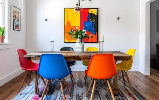 Un salón decorado con al tendencia 'Dopamine core'/ CANVA