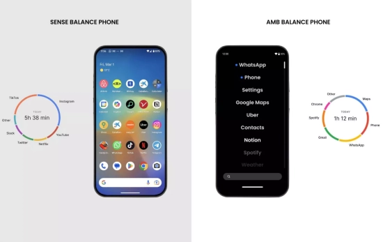 Una comparativa de un móvil con y sin Balance Phone / CEDIDA Una comparativa de un móvil con y sin Balance Phone / CEDIDA