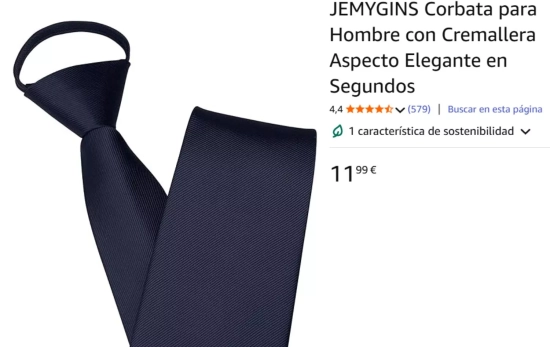 Corbata con nudo incorporado/ Amazon Corbata con nudo incorporado/ Amazon