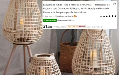 Portavelas a modo farolillo/ TEMU Portavelas a modo farolillo/ TEMU
