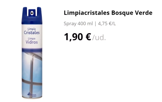 Limpiacristales en espuma/ MERCADONA Limpiacristales en espuma/ MERCADONA