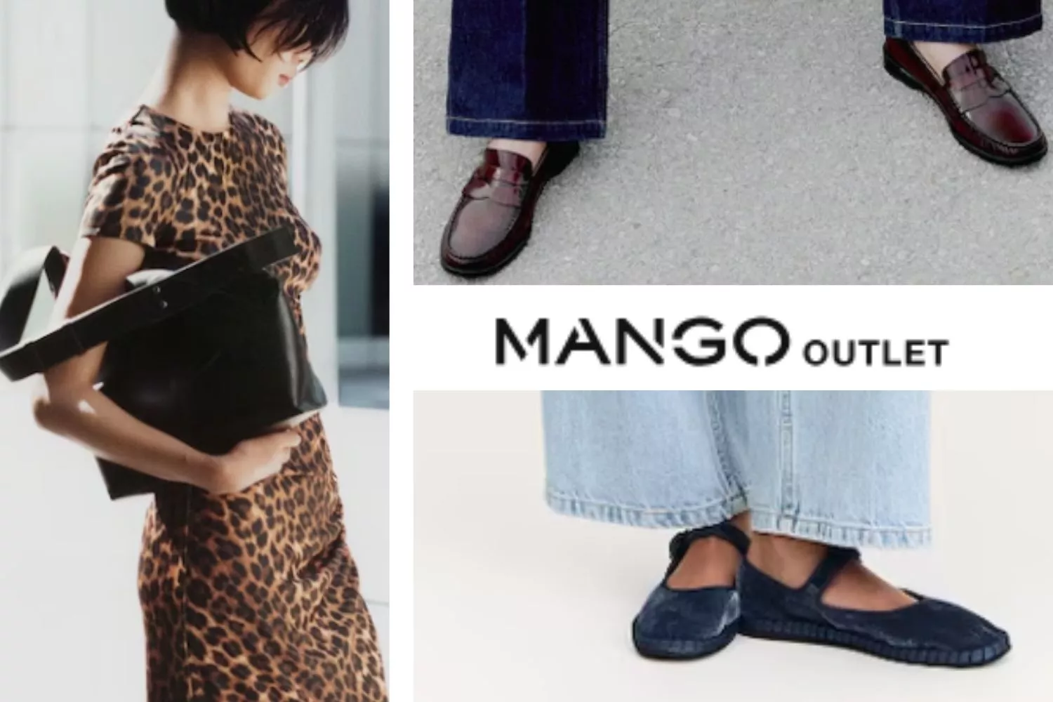 La tienda Mango Outlet con modelos de zapatos rebajados / Montaje CONSUMIDOR GLOBAL