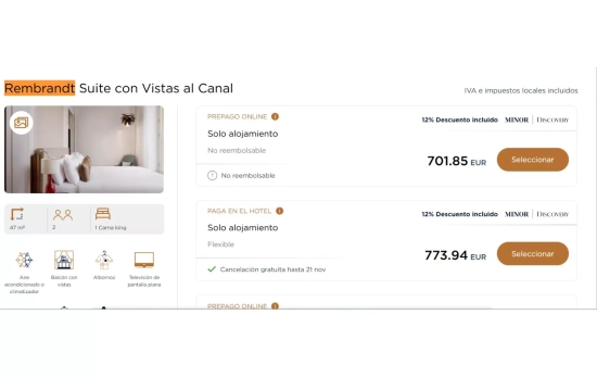 Precio de la habitación / CG Precio de la habitación / CG