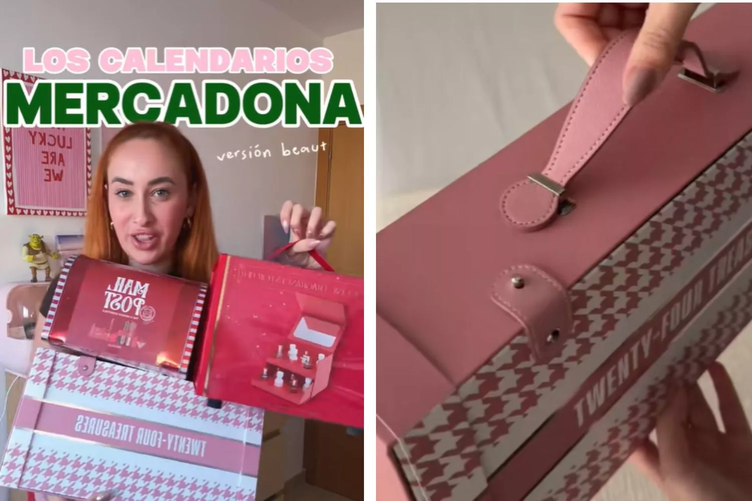Una persona muestra los calendarios de Adviento de Mercadona para esta Navidad / Montaje Consumidor Global