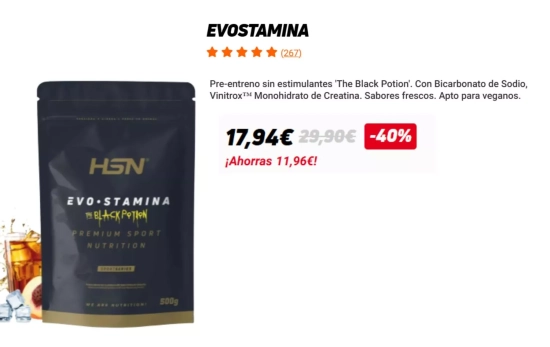 Suplemento pre- entrenamiento sin estimulante/ HSN Suplemento pre- entrenamiento sin estimulante/ HSN