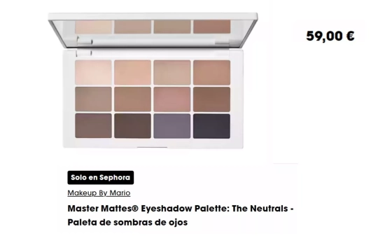 Master Mattes Eyeshadow Palette MAKEUP BY MARIO en mate / SEPHORA Master Mattes Eyeshadow Palette MAKEUP BY MARIO en mate / SEPHORA