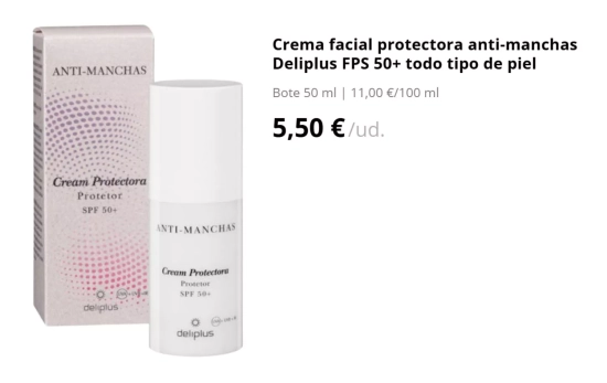 Crema despigmentante Deliplus/ MERCADONA