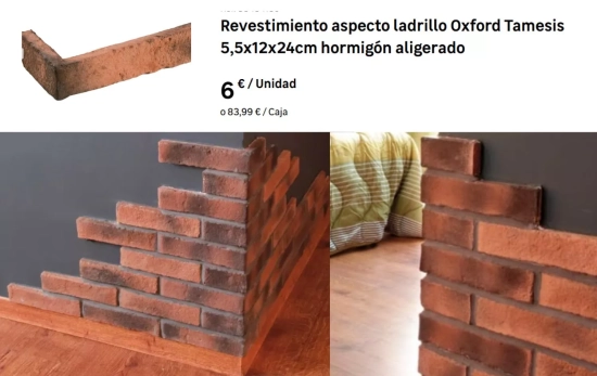 Revestimiento aspecto de ladrillo visto/ LEROY MERLIN Revestimiento aspecto de ladrillo visto/ LEROY MERLIN