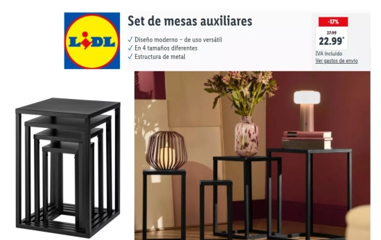 Mesa auxiliar metálica/ LIDL Mesa auxiliar metálica/ LIDL