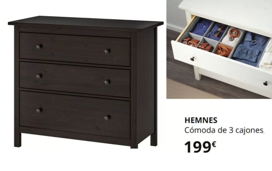 Las cómodas de Ikea en color blanco y marrón natural valen 199 euros/ IKEA Las cómodas de Ikea en color blanco y marrón natural valen 199 euros/ IKEA