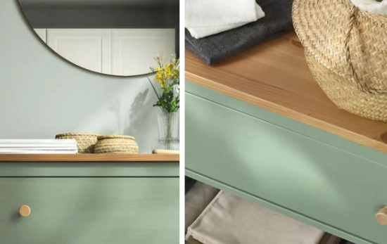 Comoda Hemnes de Ikea combinada con decoración en mimbre/ IKEA Comoda Hemnes de Ikea combinada con decoración en mimbre/ IKEA